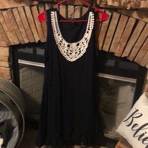 Black lace top tank top dress (size 2x)